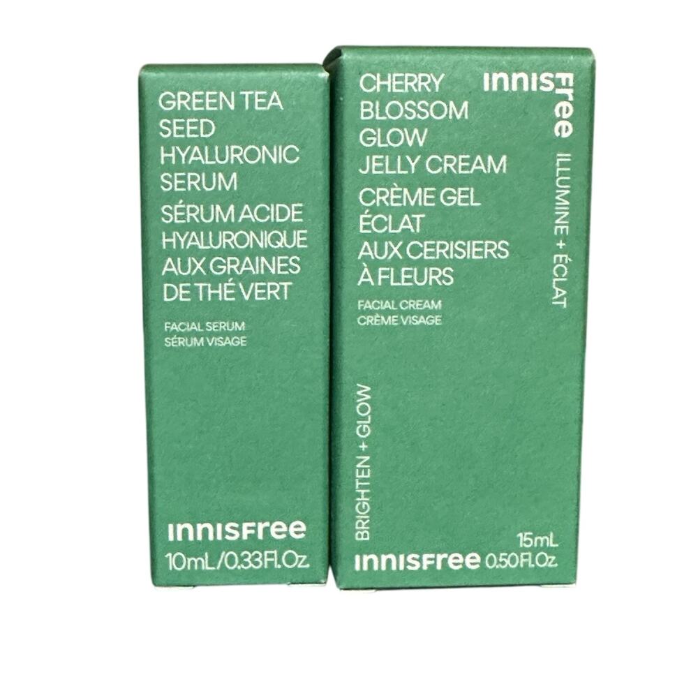 Innisfree Green Tea Hyaluronic Acid Serum Travel Cherry Jelly Cream New Set